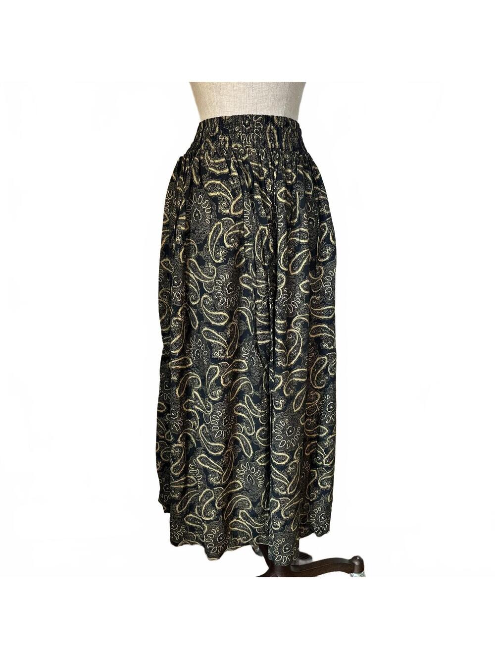 Vintage 90s Michelle Stuart Paisley Maxi Skirt Whimsigoth Size M